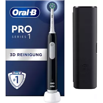 Oral-B Pro 1 Cross Action περιστρεφόμενη-παλινδρομική οδοντόβουρτσα για ενήλικες, Μαύρο