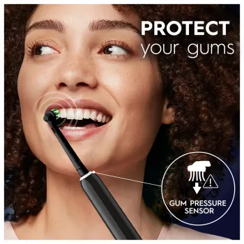 Oral-B Pro 1 Cross Action περιστρεφόμενη-παλινδρομική οδοντόβουρτσα για ενήλικες, Μαύρο