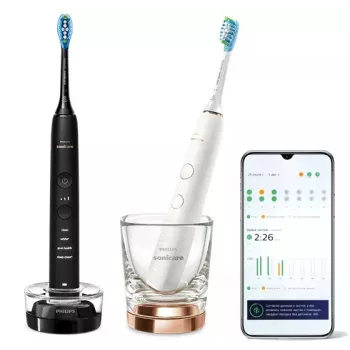 Οδοντόβουρτσα Philips HX9914/57 DiamondClean 9000 συσκευασία 2 τεμ. μαύρο/λευκό