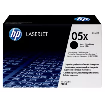 HP 05X Γνήσιο μαύρο τόνερ LaserJet υψηλής απόδοσης, 6500 σελίδες, Μαύρο, 1 τεμ.