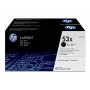 HP 53X Συσκευασία 2 τεμ. High Yield Μαύρα Γνήσια Τόνερ LaserJet