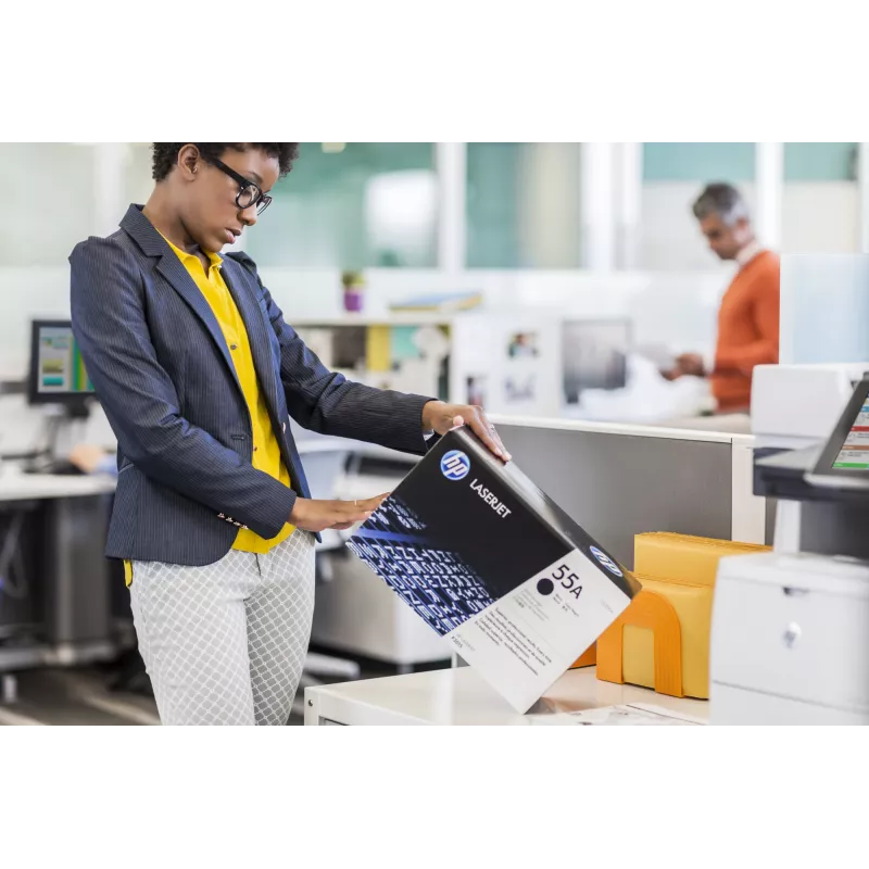 HP 55A μαύρο γνήσιο τόνερ LaserJet, 6000 σελίδες, μαύρο, 1 τεμ.