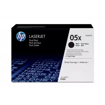 HP 05X 2-pack High Yield Μαύρο Γνήσιο Τόνερ LaserJet