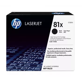 HP 81X High Yield Μαύρο Γνήσιο Τόνερ LaserJet, 25000 σελίδες, Μαύρο, 1 τεμ.