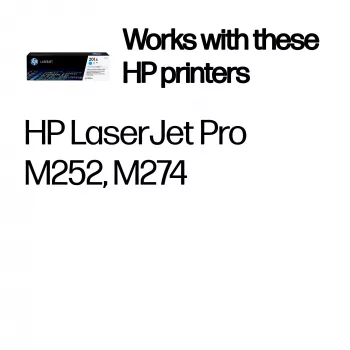 Γνήσιο τόνερ HP 201A LaserJet Κυανό. Απόδοση έγχρωμου τόνερ: 1330 σελίδες, Χρώματα εκτύπωσης: Κυανό, Ποσότητα ανά συσκευασία: 1 τεμ.