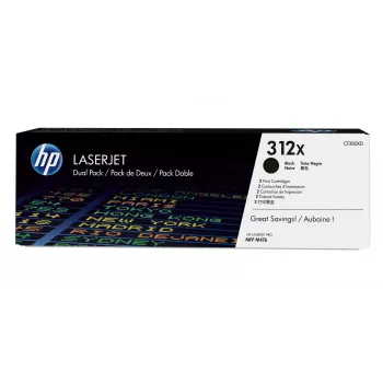 Συσκευασία τόνερ HP 312X (CF380XD) — 2× Μαύρο, υψηλής απόδοσης, 8.800 σελίδες έκαστο