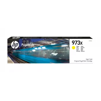 HP 973X Κίτρινο Γνήσιο Μελάνι PageWide Υψηλής Απόδοσης, Κίτρινο, 1 τεμ., 7000 σελίδες