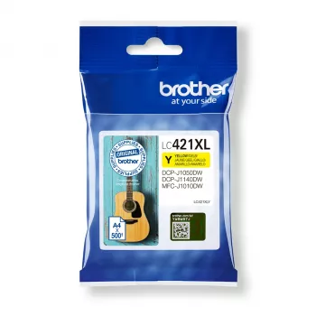 Brother LC-421XLY Μελανοδοχείο εκτυπωτή 1 τεμάχιο Original High (XL) Yield Κίτρινο