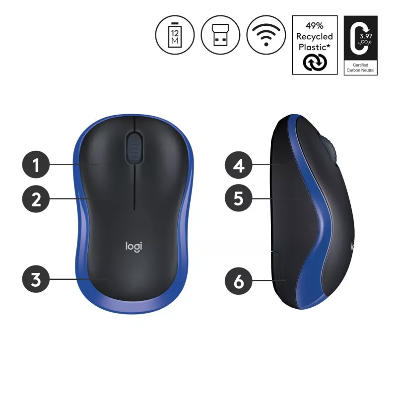 Logitech ασύρματο ποντίκι μπλε 910-002239