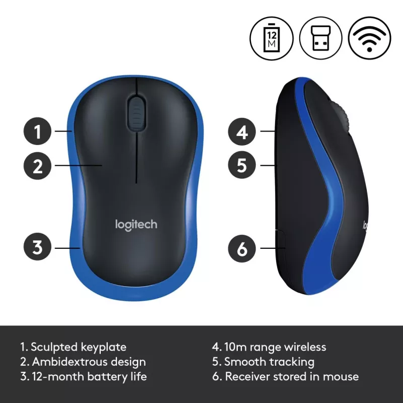 Logitech ασύρματο ποντίκι μπλε 910-002239