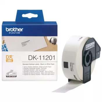 Ετικέτες διευθύνσεων Brother DK11201 μαύρο σε λευκό