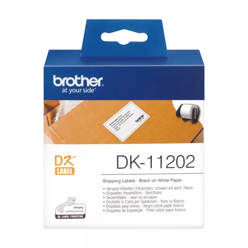 Ετικέτες αποστολής Brother DK11202 μαύρο σε λευκό 62 mm
