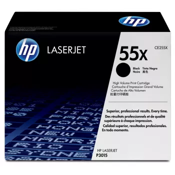 HP 55X υψηλής απόδοσης μαύρο γνήσιο τόνερ LaserJet, 12500 σελίδες, μαύρο, 1 τεμ.
