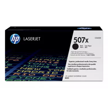 HP 507X υψηλής απόδοσης μαύρο γνήσιο τόνερ LaserJet, 11000 σελίδες, μαύρο, 1 τεμ.