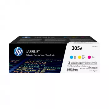HP 305A συσκευασία 3 τεμ. κυανό/ματζέντα/κίτρινο γνήσια δοχεία τόνερ LaserJet