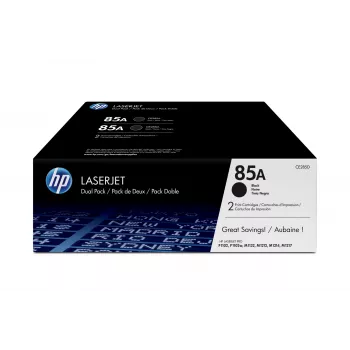 HP 85A συσκευασία 2 τεμ. μαύρα γνήσια δοχεία τόνερ LaserJet