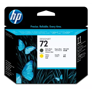 HP 72 ματ μαύρη και κίτρινη κεφαλή εκτύπωσης DesignJet