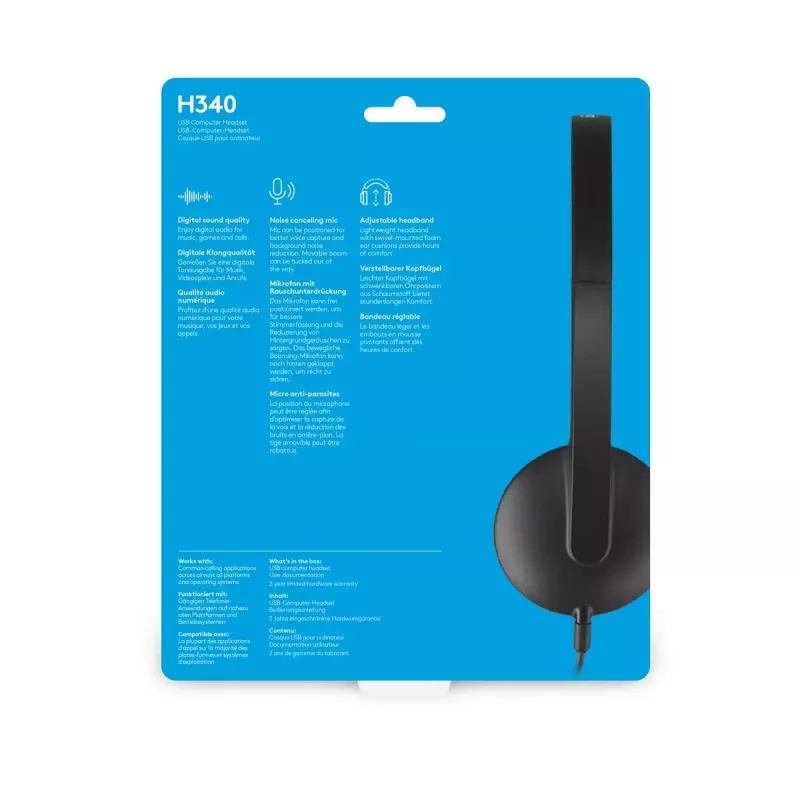 LOGITECH H340 - USB - ακουστικό - μαύρο