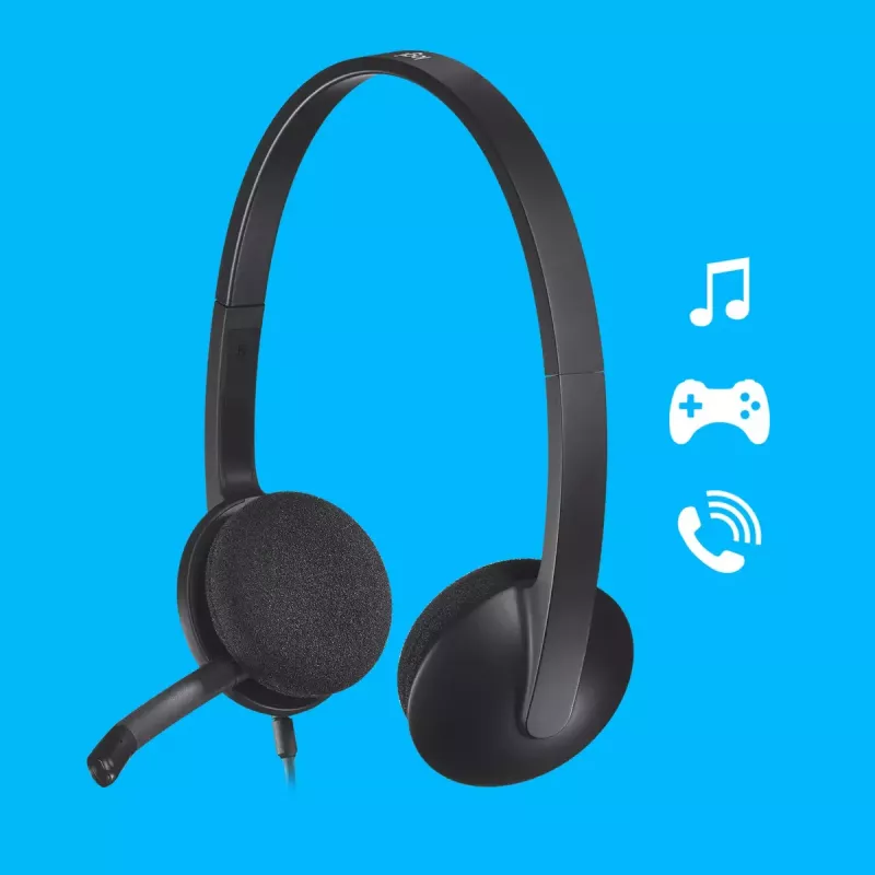 LOGITECH H340 - USB - ακουστικό - μαύρο