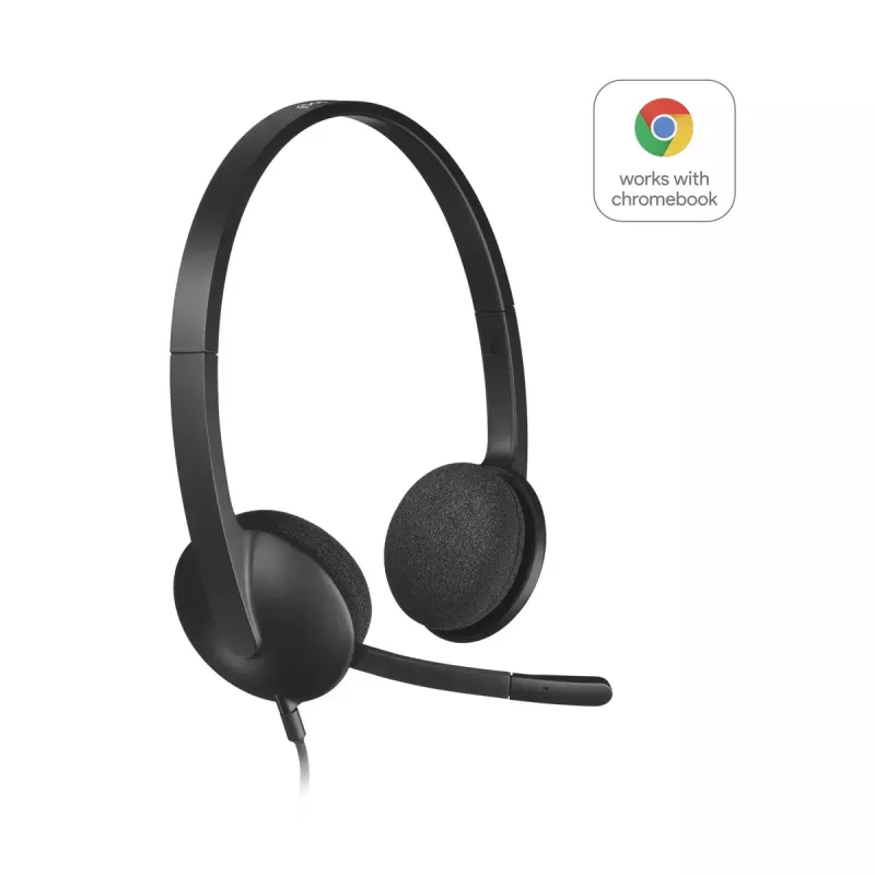LOGITECH H340 - USB - ακουστικό - μαύρο