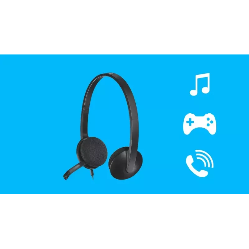 LOGITECH H340 - USB - ακουστικό - μαύρο