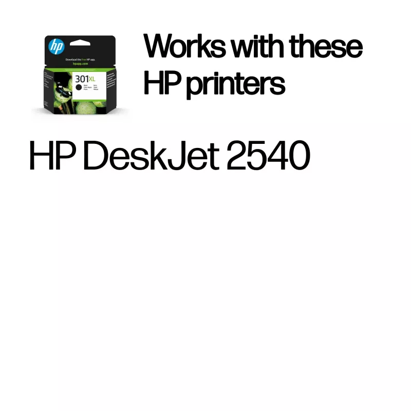 HP 301XL γνήσιο δοχείο μελάνης μαύρο, υψηλή απόδοση, μαύρο, 1 τεμ., 360 σελίδες