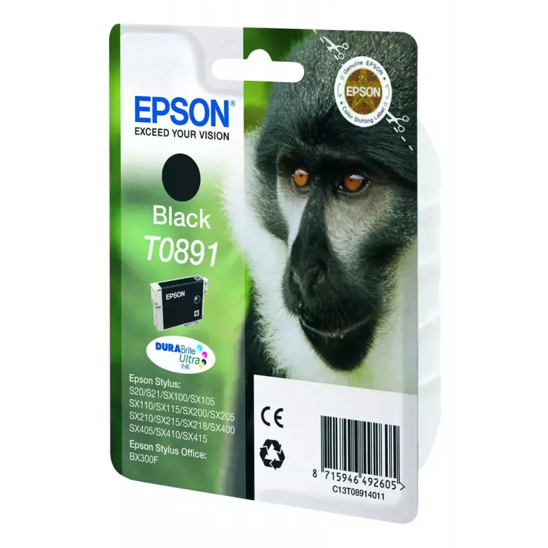 Epson Monkey απλή συσκευασία μαύρο T0891 DURABrite Ultra μελάνη