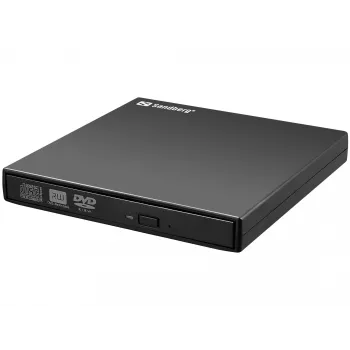 Sandberg USB-DVD-Laufwerk, μαύρο, Desktop/Laptop, DVD Super Multi, USB 2.0, CD-R, CD-ROM, CD-RW, DVD-R, DVD-ROM, DVD-RW, 24x