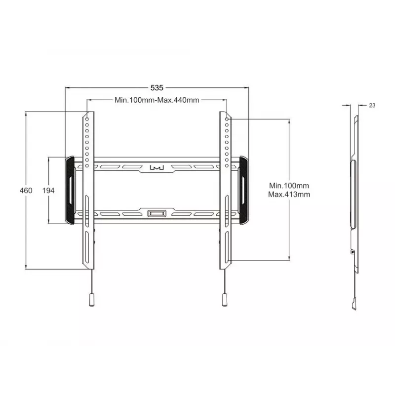 Multibrackets M Universal επιτοίχια βάση σταθερή μεσαίο μαύρο