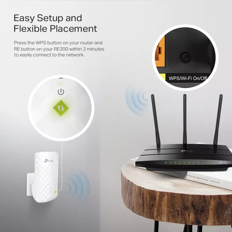 TP-Link RE200 επέκταση δικτύου repeater δικτύου λευκό 10, 100 Mbit/s
