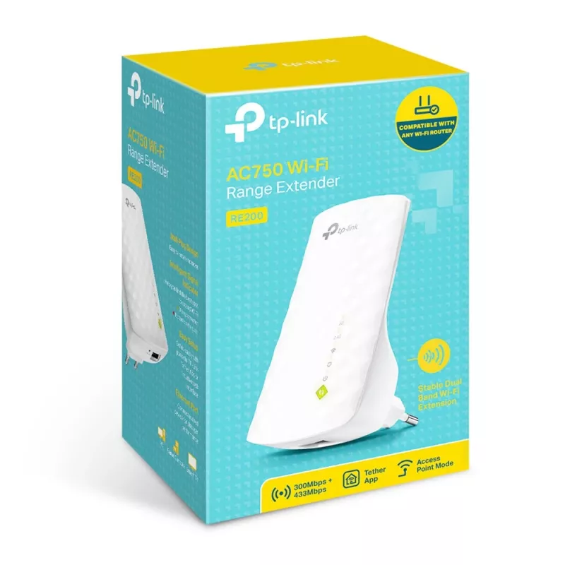 TP-Link RE200 επέκταση δικτύου repeater δικτύου λευκό 10, 100 Mbit/s