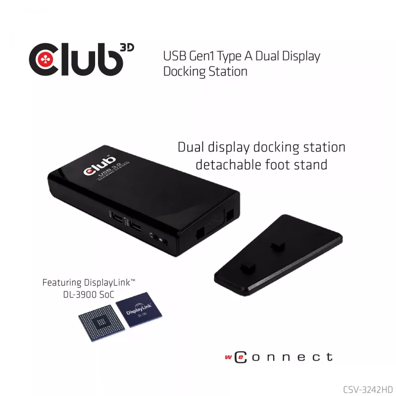 CLUB3D USB Gen1 Type A Dual Display (HDMI και DVI) DisplayLink™ σταθμός βάσης