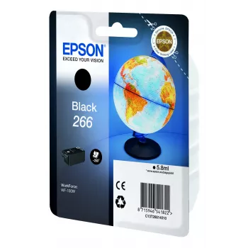 Epson Globe Singlepack μαύρο 266 μελανοδοχείο, μαύρο, μελάνι με βάση χρωστική, 5,8 ml, 1 τεμ., 250 σελίδες