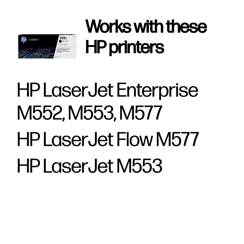 HP 508X High Yield μαύρο γνήσιο τόνερ LaserJet, 12.500 σελίδες, μαύρο, 1 τεμ.