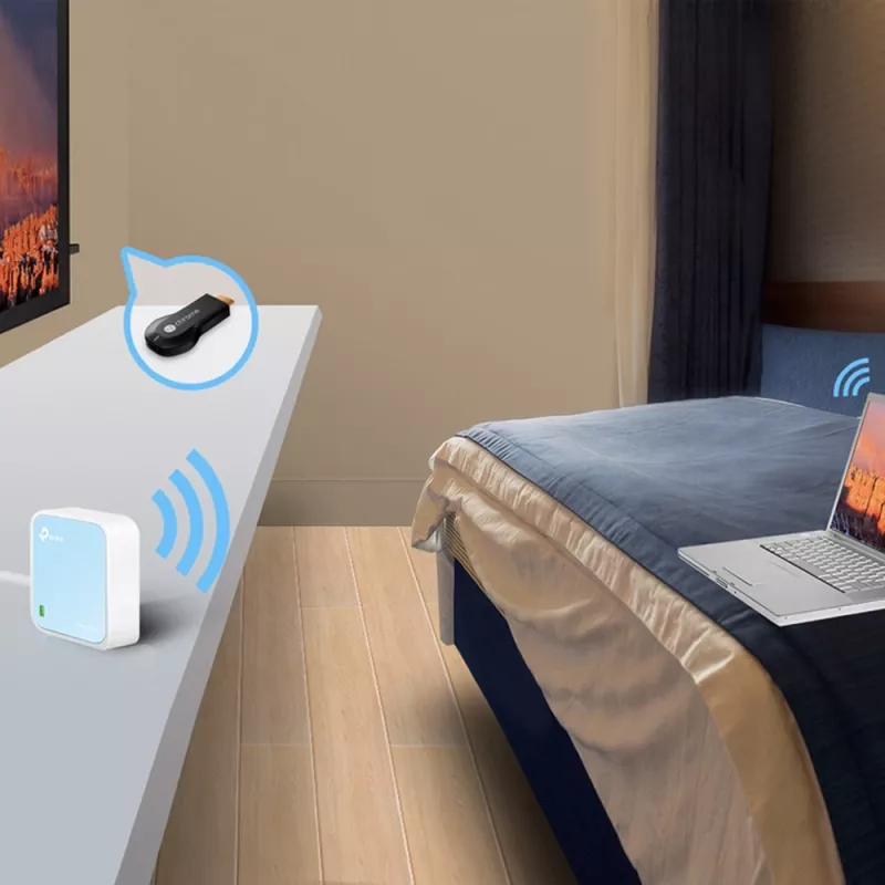 TP-Link TL-WR802N Ασύρματος δρομολογητής Fast Ethernet Single-Band (2,4 GHz) Μπλε, Λευκό