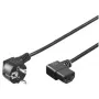 Goobay 50080 καλώδιο τροφοδοσίας CEE 7/7 (τύπου F) σε IEC C13, με γωνιακούς ακροδέκτες και στα δύο άκρα, 0,75 mm², 2 m, μαύρο