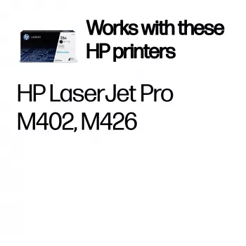 HP 26A Γνήσιο τόνερ LaserJet Μαύρο, 3100 σελίδες, Μαύρο, 1 τεμ.