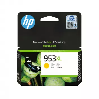HP 953XL κίτρινο γνήσιο δοχείο μελανιού υψηλής απόδοσης, κίτρινο, 1 τεμ., 1450 σελίδες