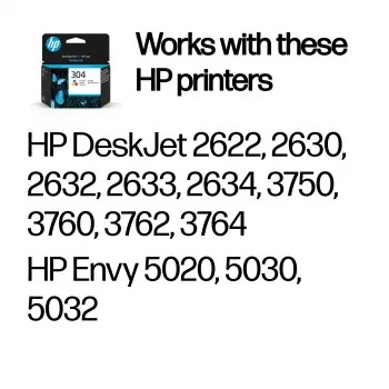HP 304 τρίχρωμο γνήσιο δοχείο μελανιού, κυανό, ματζέντα, κίτρινο, 1 τεμ., 100 σελίδες