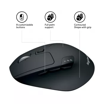 LOGITECH M720 Triathlon Ασύρματο Ποντίκι Multi-Device - Μαύρο