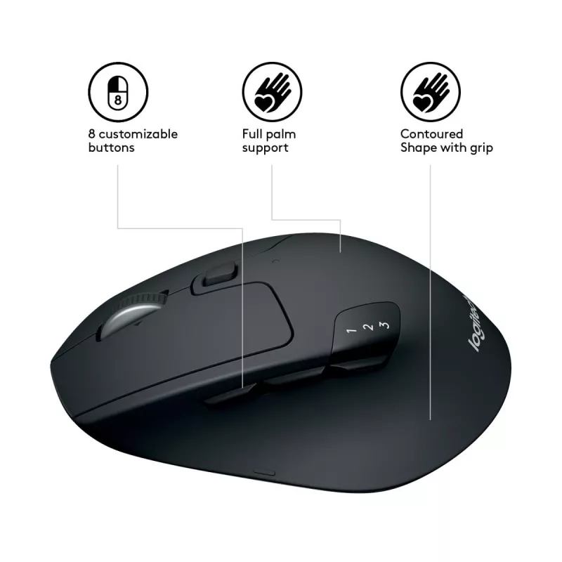 LOGITECH M720 Triathlon Ασύρματο Ποντίκι Multi-Device - Μαύρο