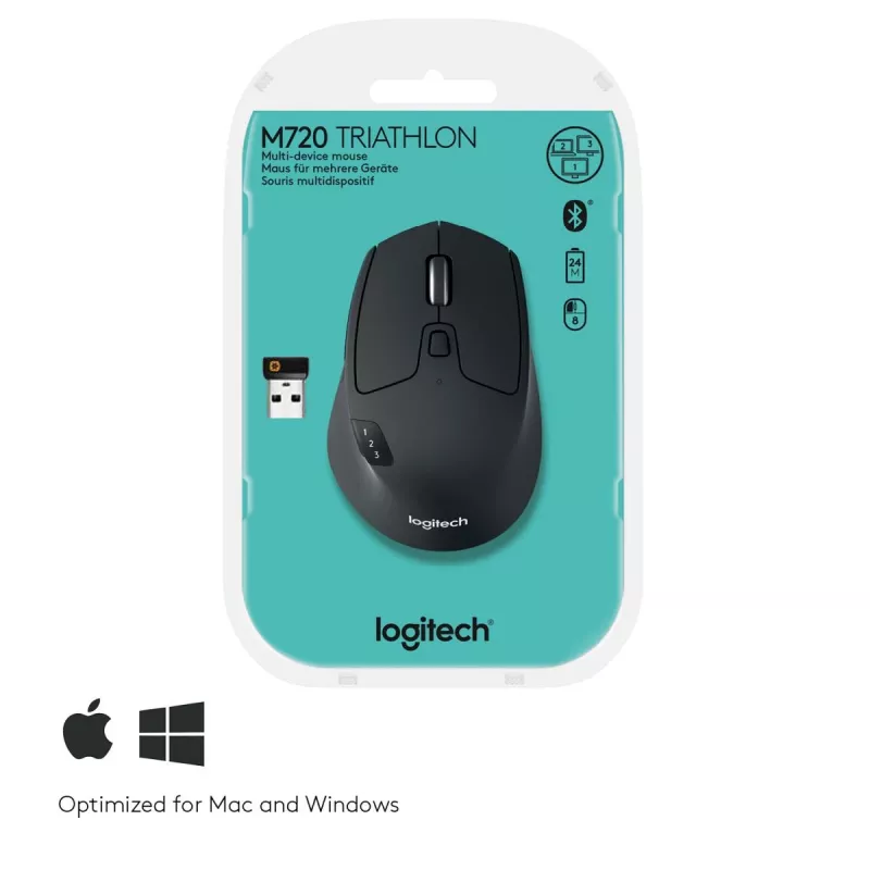 LOGITECH M720 Triathlon Ασύρματο Ποντίκι Multi-Device - Μαύρο