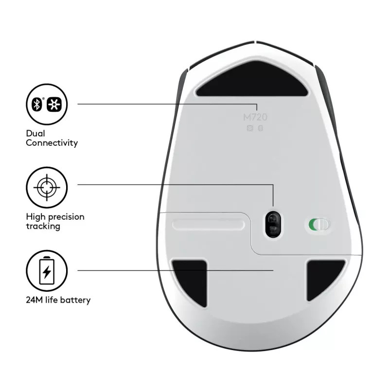 LOGITECH M720 Triathlon Ασύρματο Ποντίκι Multi-Device - Μαύρο