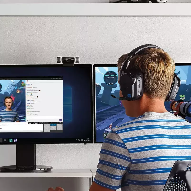 Logitech C922 1920 x 1080 pixels USB Μαύρη Webcam