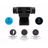 Logitech C922 1920 x 1080 pixels USB Μαύρη Webcam