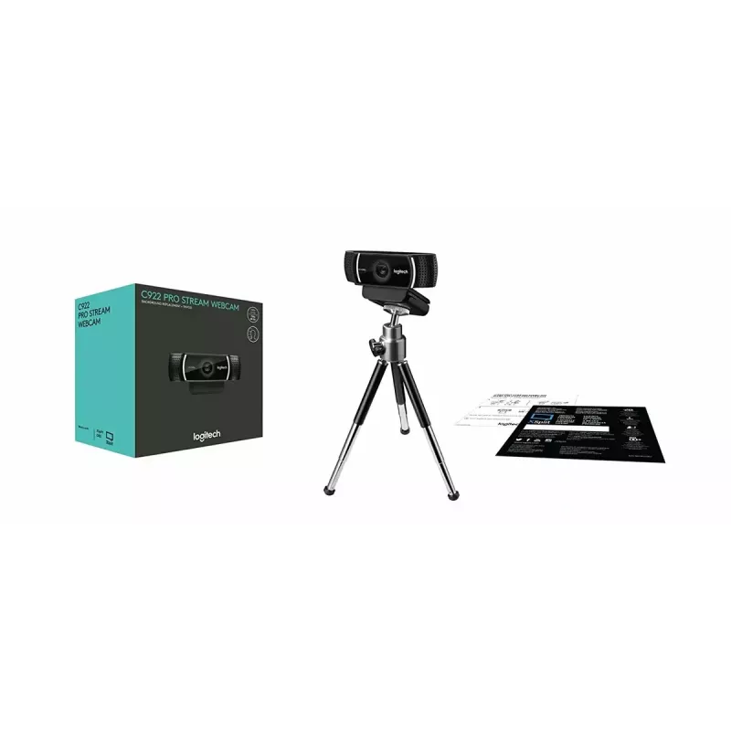 Logitech C922 1920 x 1080 pixels USB Μαύρη Webcam