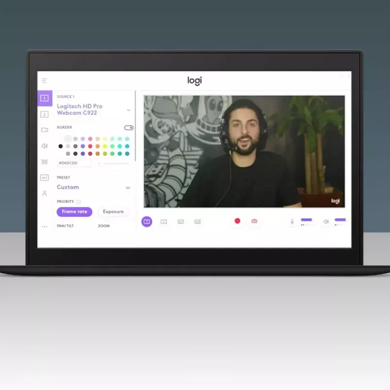 Logitech C922 1920 x 1080 pixels USB Μαύρη Webcam