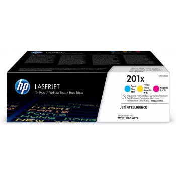 HP 201X 3-pack High Yield Κυανό/Ματζέντα/Κίτρινο Γνήσιες κασέτες τόνερ LaserJet