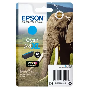 Epson Elephant Ατομική συσκευασία Κυανό 24XL Claria Photo HD μελάνι