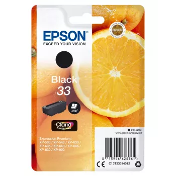 Cartridge Epson 33 Μαύρο 250 σελίδων C13T33314012